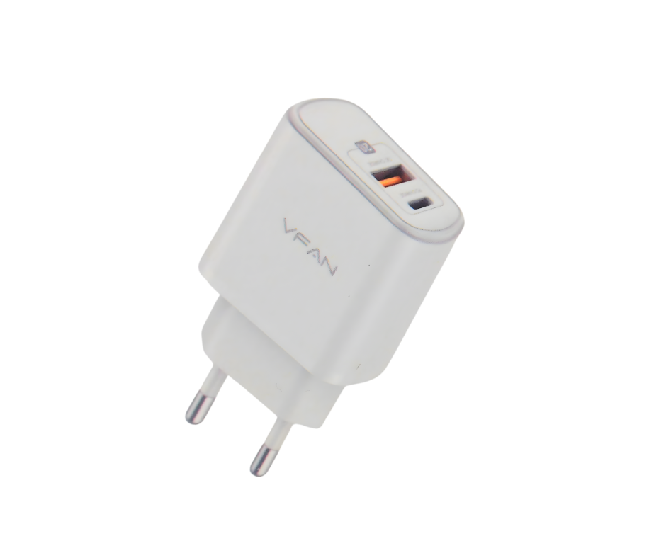 Cargador USB-C+USB-A, carga rápida E13