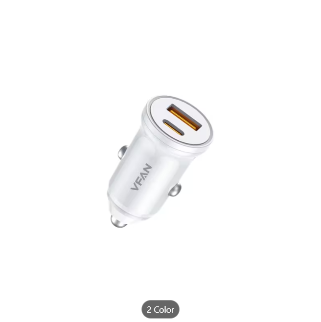 Cargador para coche 2 en 1 USB-A + USB-C (20W) Carga rápida C03