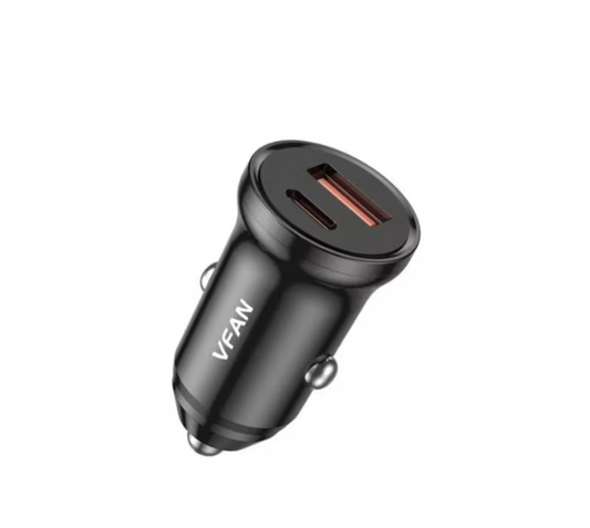 Cargador para coche 2 en 1 USB-A + USB-C (20W) Carga rápida C03