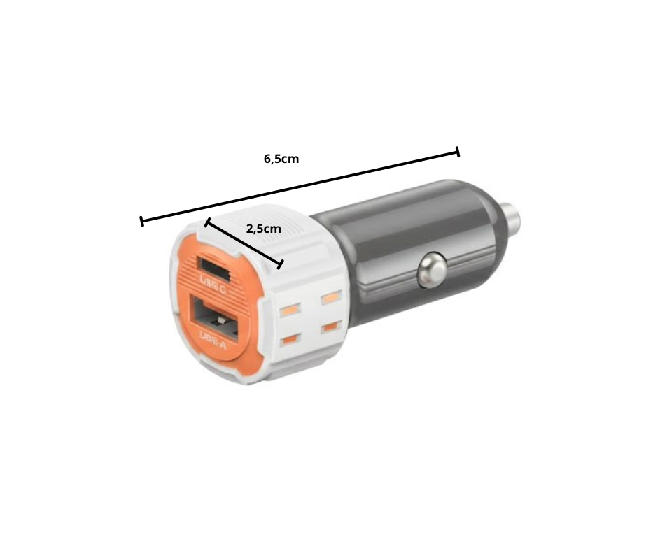 Cargador de coche 2 en 1 USB-C carga Rápida C15C